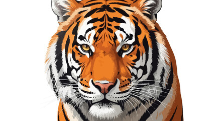 Obraz premium Close-up illustration of a tiger's face with piercing eyes