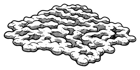 Hand drawn organic spreading mass of cloud or fungus in ink sketch style © Tomas