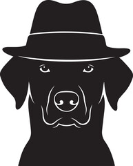 Dog Wearing Hat Silhouette Icon