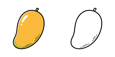 シンプルなマンゴーのアイコンイラスト