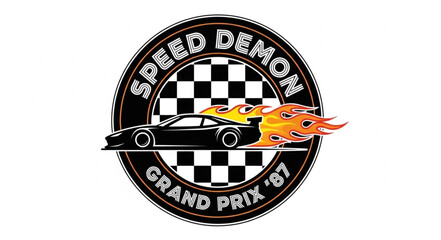 Naklejka premium Speed Demon Racing Car Logo Design.