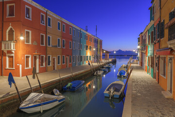 Burano, Venice, Italy Colorful Buildings Along Canals