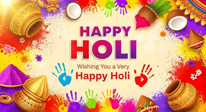 Vibrant happy holi festival of colors celebration background