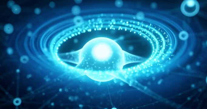 Advanced AI Core Network with Glowing Central Node and Digital Connections