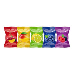 Assorted fruit flavored snacks On Transparent Background