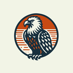 Fototapeta premium Vector illustration of a mighty eagle flapping its wings