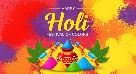 Vibrant happy holi festival of colors celebration background