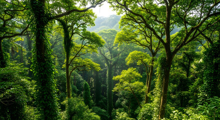 Obraz premium Earth day forest conservation lush green trees thrive in natural habitat on our planet go green for a sustainable future