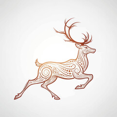 Obraz premium Intricately designed deer with ornate patterns and antlers.
