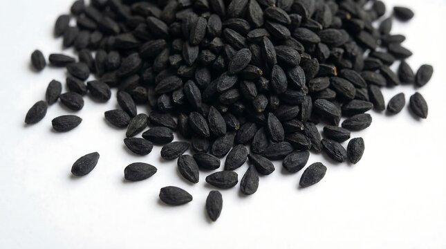 Kalonji black cumin seeds for spice isolated on white background