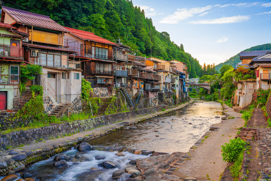 Gujo Hachiman, Japan Over the Yoshida River.