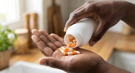 Hand pouring pills from a bottle