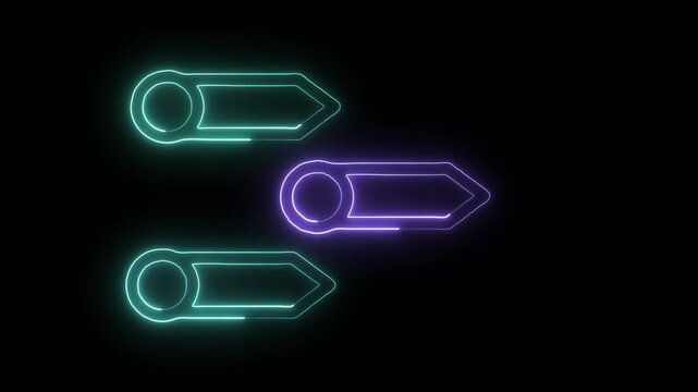 Glowing Neon Priority Icon Isolated on Black Background. HD Video Motion Graphic Animation