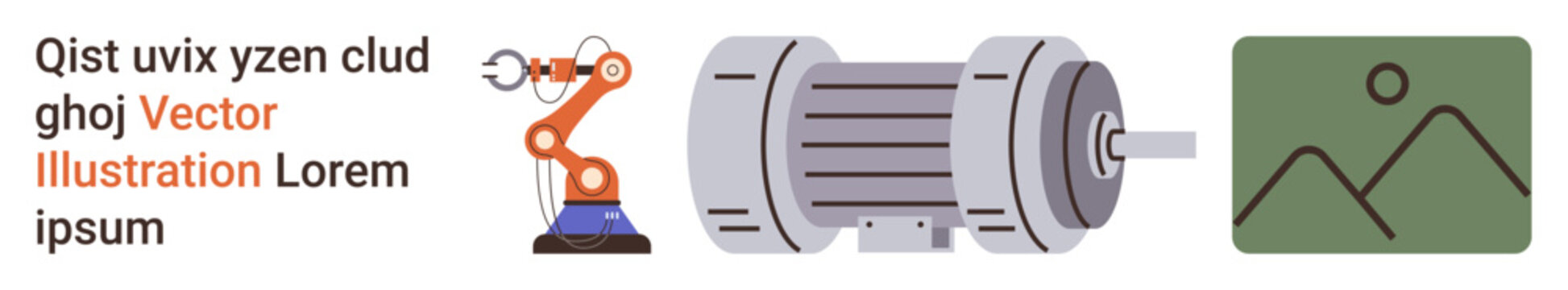 Automation systems, engineering, manufacturing processes, industrial robotics, mechanical devices, digital media. a robotic arm, motor and a digital . Automation systems and manufacturing processes