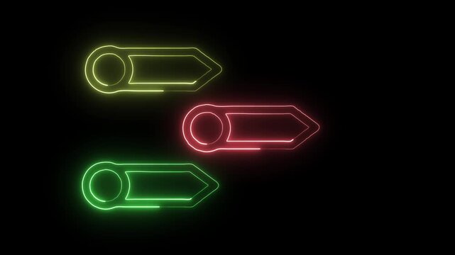 Glowing Neon Priority Icon Isolated on Black Background. HD Video Motion Graphic Animation