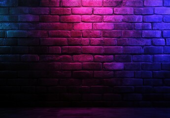 Vibrant Neon Colored Wall with Purple and Blue Lighting, Ideal for Artistic Backgrounds and Creative Projects