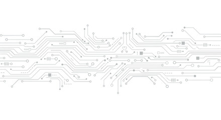 Detailed Electronic Circuit Board Lines on Light Grey Background © Naya