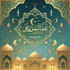 Ramadan Kareem traditional Islamic festival greeting background