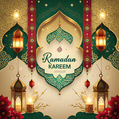Ramadan Kareem Islamic festival celebration decorative background
