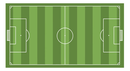 Green Soccer Football Field Pitch Top View with White Lines