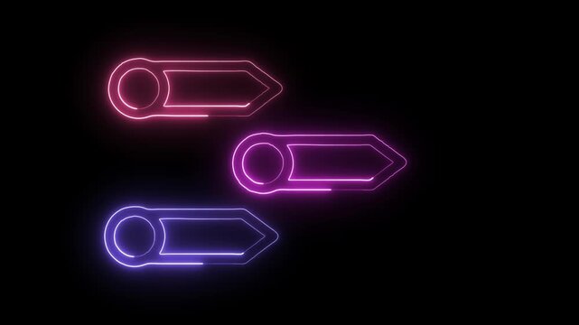 Glowing Neon Priority Icon Isolated on Black Background. HD Video Motion Graphic Animation