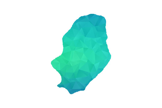 Niue Map - Polygon Style Vector Illustration in Green and Blue Gradient, Low Poly Geometric Design, Isolated on White Background, Perfect for Infographics and Learning Use.