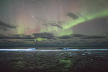 Northern lights - Norway - February arctic night sky with colorful aurora borealis © Cristian Bortes