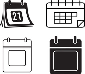 Obraz premium Variety of calendar icons representing scheduling planning and time management with different layout designs for appointments