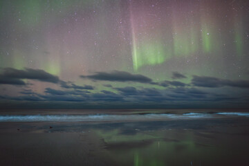 Northern lights - Norway - February arctic night sky with colorful aurora borealis © Cristian Bortes