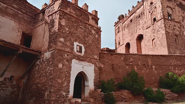 Courtyard inside the Telouet Kasbah in Morocco