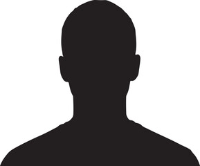 Silhouette of a person with a black background and white outline