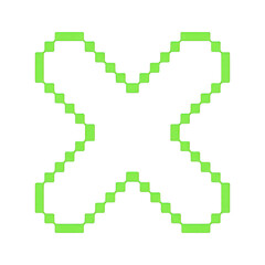 Fototapeta premium PNG Pixelated green X symbol