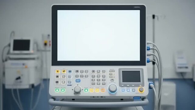 Modern Medical Ventilator Machine in Hospital Setting.