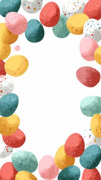 frame made of colorful easter eggs with empty space in the middle