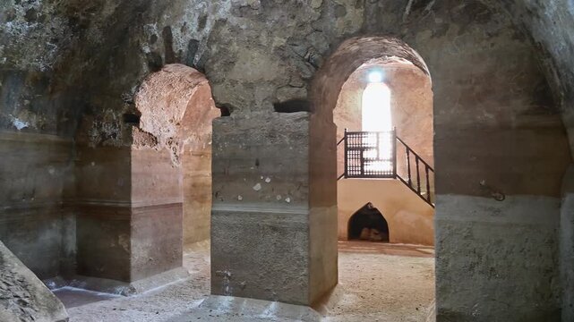 Interior architecture of the Almoravid Koubba in Marrakesh, Morocco