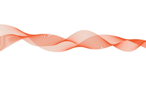 Abstract Fluid Wave Flow Design | Elegant Soft Coral Red Gradient Wavy Lines with Layered Transparent Curves on White Background Vector Illustration 