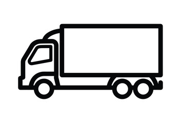 Simple black and white truck icon