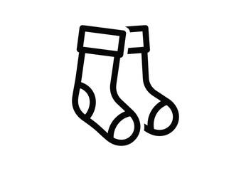 Simple black and white illustration of socks