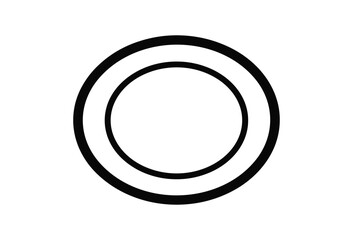 Simple Black Circle Icon on White Background