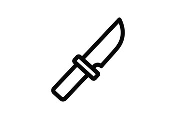 Simple black and white illustration of a knife