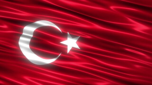 waving turkey country flag background loop
