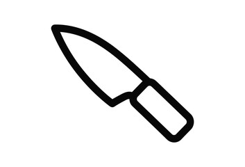 Simple black and white illustration of a kitchen knife