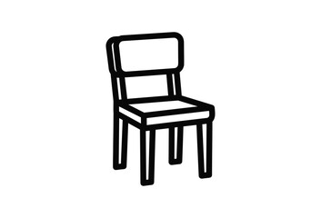 Simple chair illustration on white background