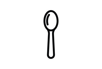 Simple black and white spoon illustration