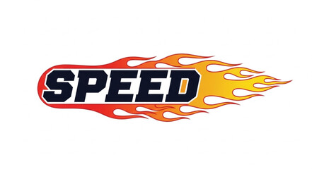 Speed Logo with Flames Design. © kolek