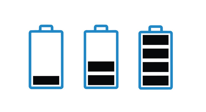 Battery level indicators with different charge levels