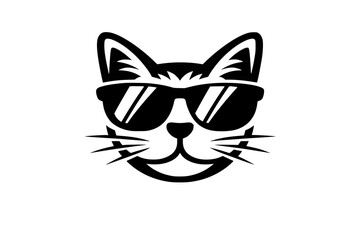 Fototapeta premium Cool Cat Face With Glasses