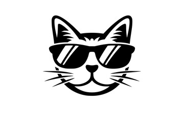 Cool Cat Face With Glasses