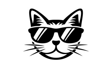 Obraz premium Cool Cat Face With Glasses