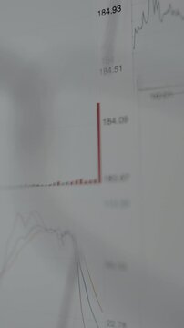 Data chart with stock prices, view through vision glasses